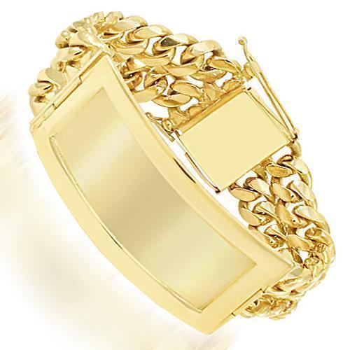 14mm Solid Cuban Link Bracelet in 14K Yellow Gold - Las Villas Jewelry |  Las Villas Jewelry